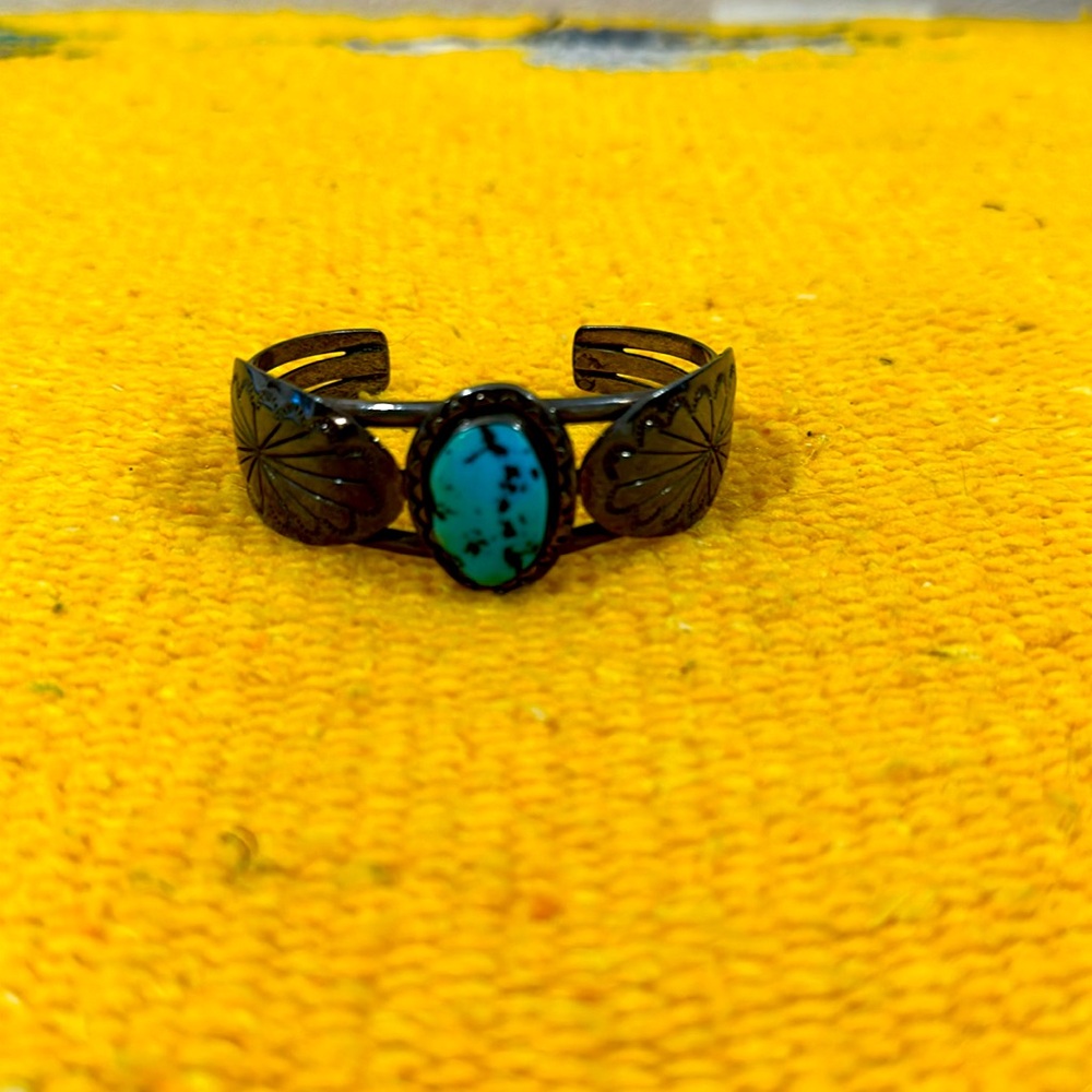 Stunning sleepy beauty turquoise and sterling silver bracelet